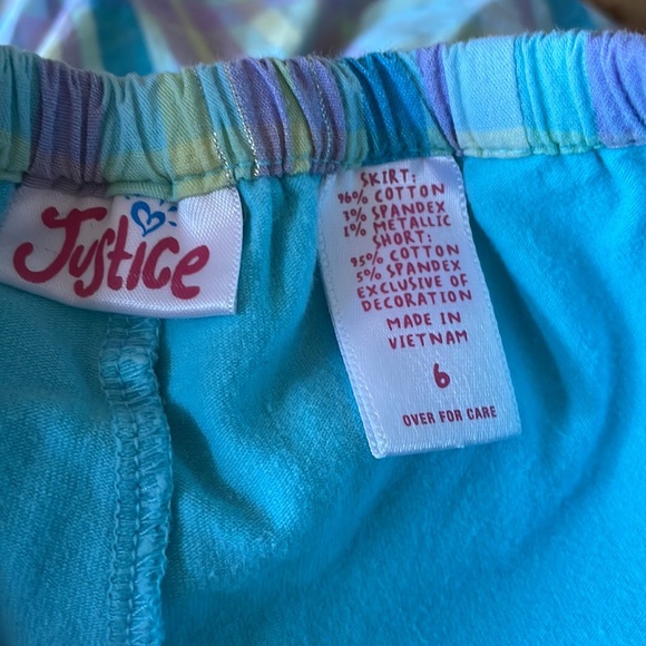 Girls Sz 6 Justice Skirt Plaid Ruffled - Picture 4 of 4